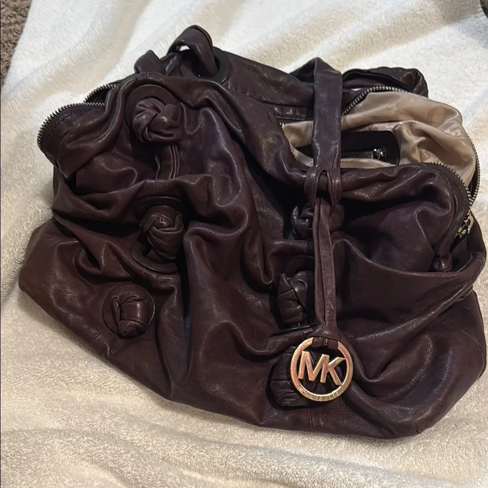Michael Kors Rich Aubergine Leather Tote - Picture 2 of 3
